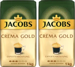 JACOBS Kaffeebohnen Expertenröstung Crema Gold 2 X 1 Kg Ganze Kaffee Bohnen + 1 Aluminium Dose Barista Design -Haribo || Tassimo || Senseo Verkaufsgeschäft 9006951e7ae89852cdc22cfd7face40e