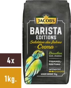 JACOBS Kaffeebohnen Barista Editions Crema Do Brasil 4 X 1 Kg Geröstete Bohnen -Haribo || Tassimo || Senseo Verkaufsgeschäft 90b5544119645e8574c4433ffc1193c5