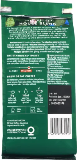Starbucks House Blend Medium Roast Gemahlener Filterkaffee 200g -Haribo || Tassimo || Senseo Verkaufsgeschäft 91a8d4ae40392ebfe8747b42f1279662