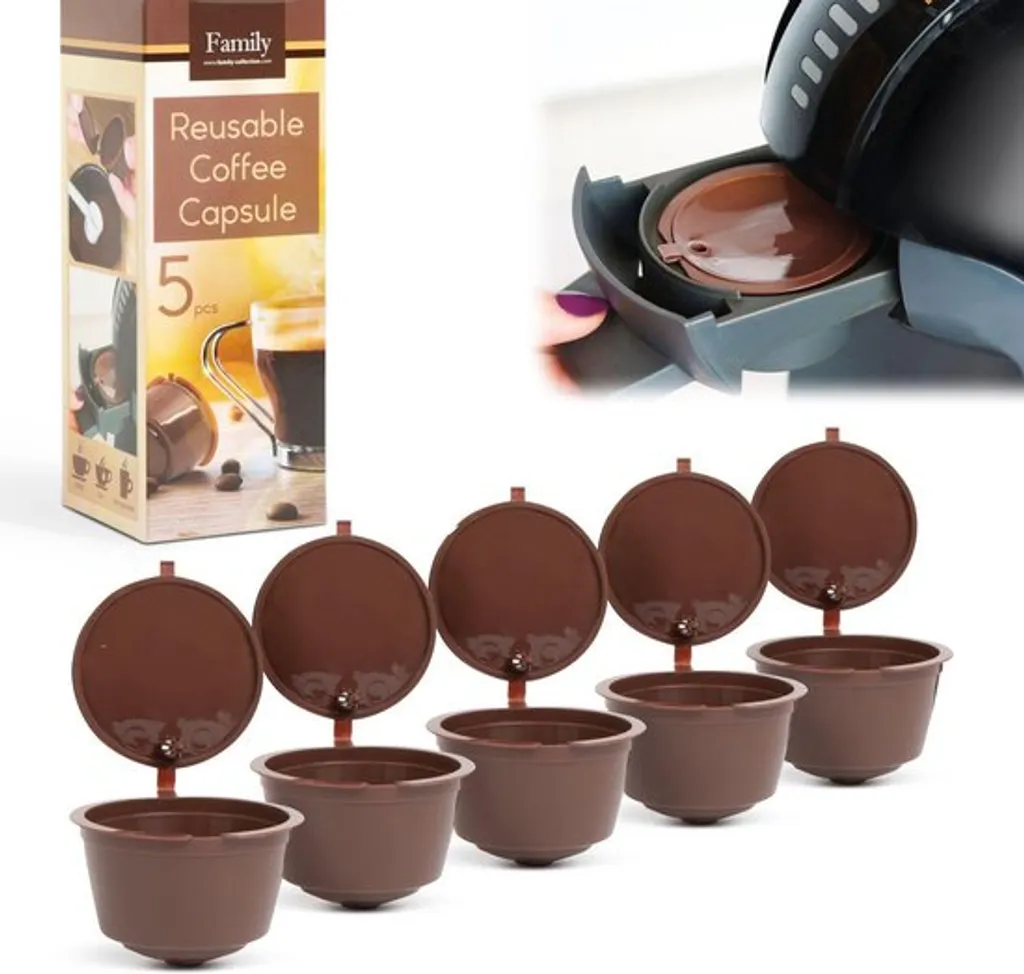 5x Wiederverwendbare Dolce Gusto Kaffeetasse - Umweltfreundlich - Nachhaltig - Kaffeetassen Kapseln - Nachfüllbare Kaffeekapseln - Kaffeekapsel - Dolce Gusto 3 5x Wiederverwendbare Dolce Gusto Kaffeetasse - Umweltfreundlich - Nachhaltig - Kaffeetassen Kapseln - Nachfüllbare Kaffeekapseln - Kaffeekapsel - Dolce Gusto