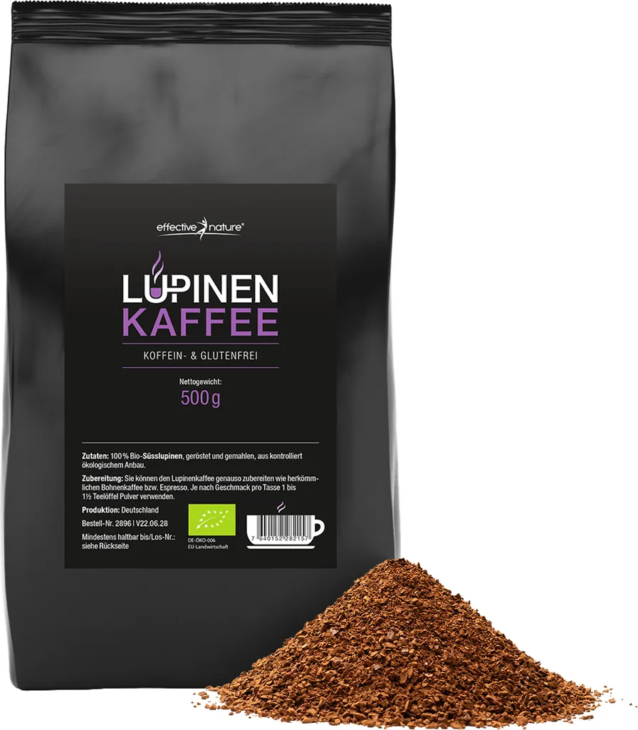 Effective Nature Lupinenkaffee - 500 G Pulver - Der Ideale Kaffeeersatz - Gluten- Und Koffeinfrei - Bio-Qualität 3 Effective Nature Lupinenkaffee - 500 G Pulver - Der Ideale Kaffeeersatz - Gluten- Und Koffeinfrei - Bio-Qualität