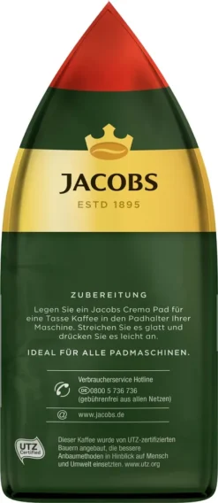 JACOBS Kaffeepads Crema Classic UTZ- 5 X 36 Getränke Pads Vorteilspack -Haribo || Tassimo || Senseo Verkaufsgeschäft 95e17728a5cc16789fbb8a32464d5778