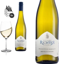 6er Karton 2020 Riesling Brückstück Kabinett Trocken Von Weingut Richter - Weißwein