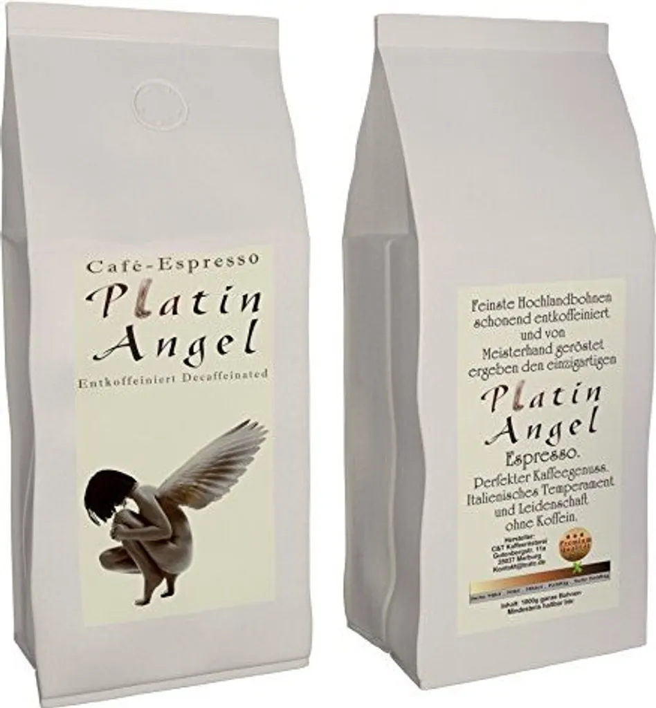 Espresso / Cafe - Kaffeebohnen Entkoffeiniert "Platin Angel" (Ganze Bohnen,1000 G) 3 Espresso / Cafe - Kaffeebohnen Entkoffeiniert "Platin Angel" (Ganze Bohnen,1000 G)