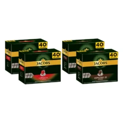 JACOBS Kapseln Nespresso®* Kompatibel 2 X 40 Lungo 6 Classico + 2 X 40 Espresso 10 Intenso XXL-Pack - Insgesamt 160 Getränke -Haribo || Tassimo || Senseo Verkaufsgeschäft 9fb83f946d2792f2aefbe4e605721cdc