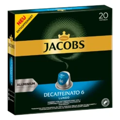 JACOBS Kapseln Decaffeinato 6 Lungo Entkoffeiniert 200 Nespresso®* Kompatibel -Haribo || Tassimo || Senseo Verkaufsgeschäft a143ae6fd5613cec10d5d84aca399d79