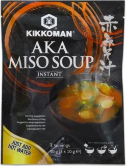 Kikkoman Instant Aka Miso Suppe 30g | Japanische Rote Misosuppe | 3 Portionen