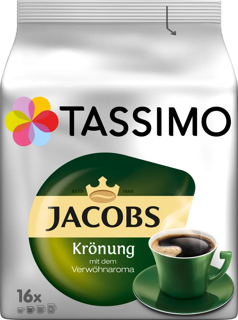 Tassimo Jacobs Krönung Mit Dem Verwöhnaroma | 16 T Discs, Kaffeekapseln 3 Tassimo Jacobs Krönung Mit Dem Verwöhnaroma | 16 T Discs, Kaffeekapseln