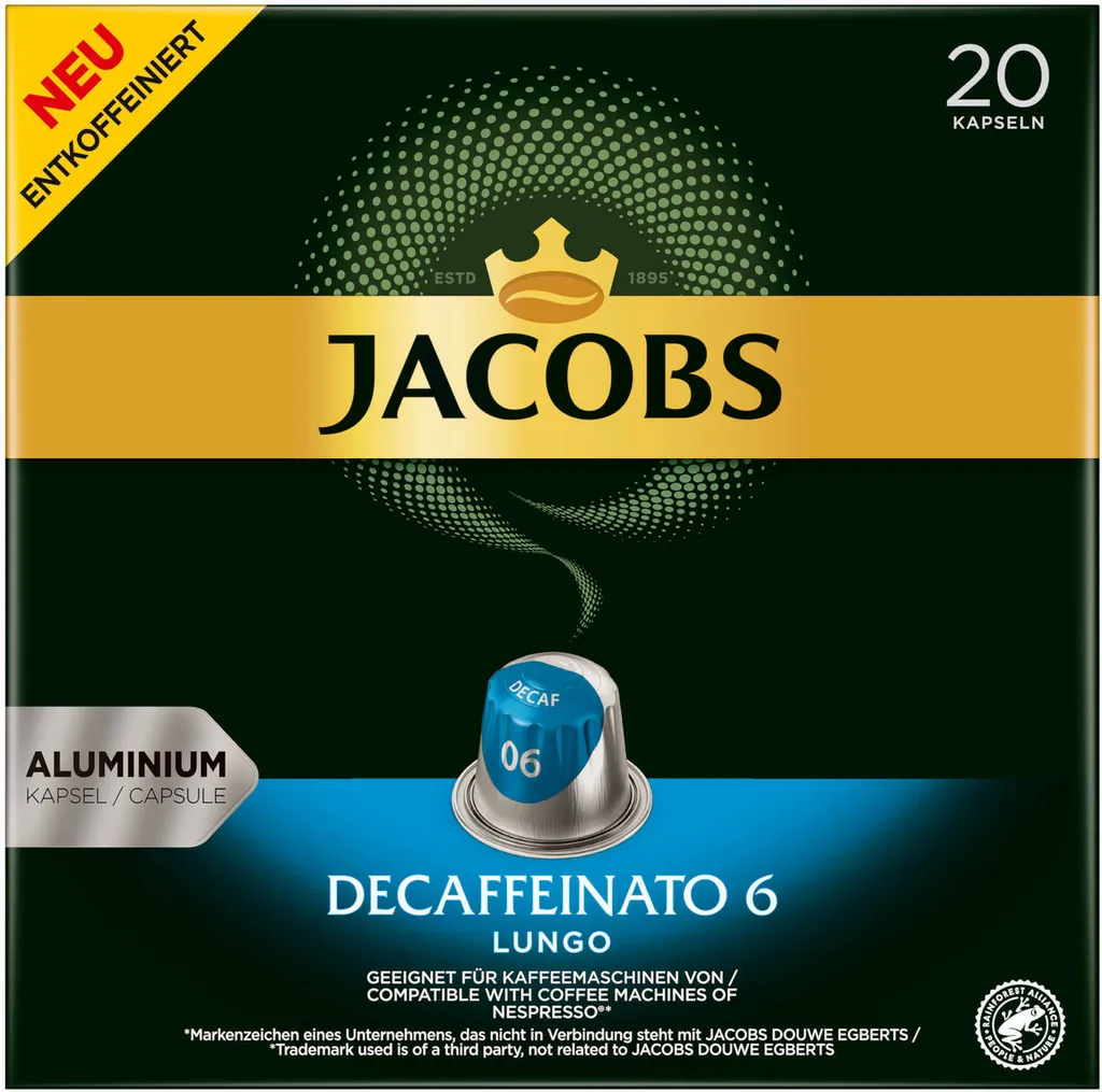 JACOBS Kapseln Nespresso®* Kompatibel 5x20 Lungo 8 Intenso+ 5x20 Decaffeinato 6 6 JACOBS Kapseln Nespresso®* Kompatibel 5x20 Lungo 8 Intenso+ 5x20 Decaffeinato 6 – Bild 4