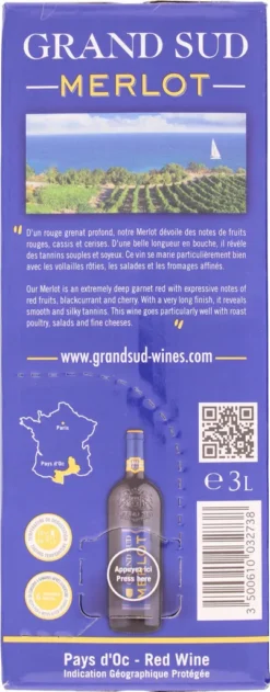 Grand Sud Merlot 13% 3,0L BiB (F) -Haribo || Tassimo || Senseo Verkaufsgeschäft a4ab4eb275b6bed314e755dfcbe04716