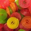Halal Fruchtgummi Fruity Wheels Fruchtig Orange, Erdbeere,Zitrone,Apfel Geschmack 500g Halal Sußigkeiten