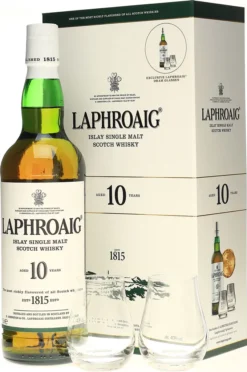 Laphroaig 10 Jahre Mit 2 Gläsern Single Malt Scotch Whisky 0,7l, Alc. 40 Vol.-% -Haribo || Tassimo || Senseo Verkaufsgeschäft a726dbad2f699234eec9889b066ebfe2