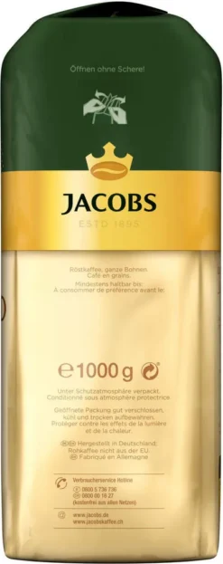 JACOBS Kaffeebohnen Expertenröstung Crema Gold 2 X 1 Kg Ganze Kaffee Bohnen Geröstet -Haribo || Tassimo || Senseo Verkaufsgeschäft adee64c1de8f7e0578b469b14199ac03 2