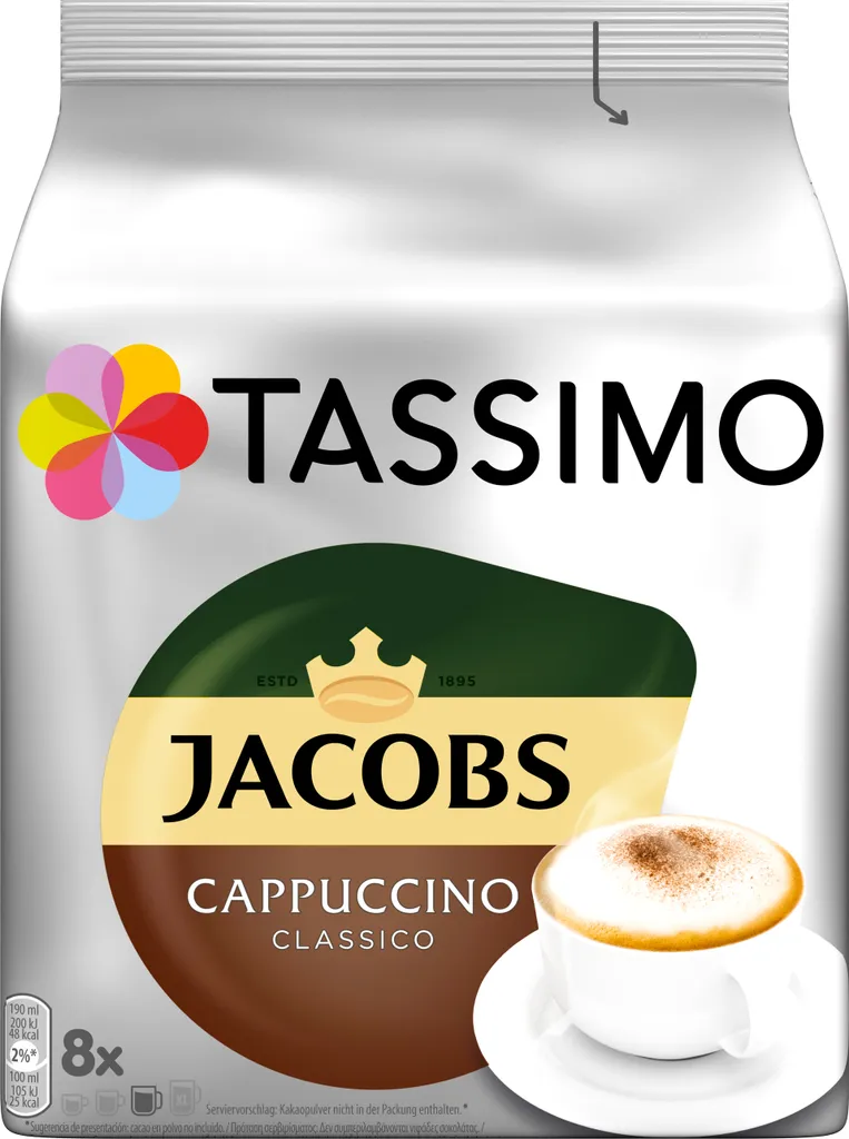 Tassimo Jacobs Cappuccino Classico | 8 T Discs, Kaffeekapseln 3 Tassimo Jacobs Cappuccino Classico | 8 T Discs, Kaffeekapseln