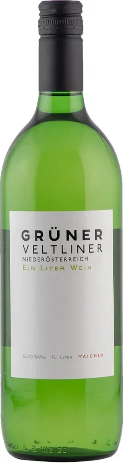 Grüner Veltliner Ein Liter Wein QUW Niederösterreich Aigner Weißwein Trocken