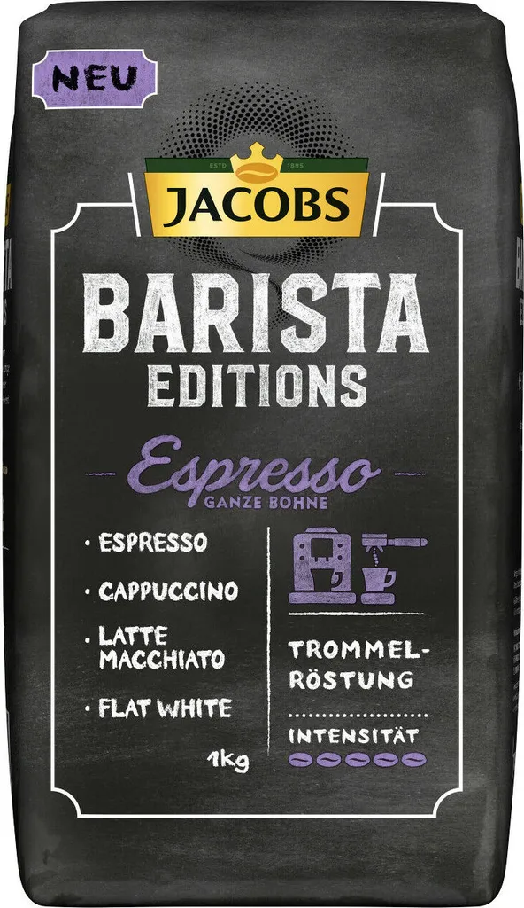 JACOBS Kaffeebohnen Barista Editions Espresso 2x1kg Ganze Bohne + Aluminium Dose Im Barista Design 6 JACOBS Kaffeebohnen Barista Editions Espresso 2x1kg Ganze Bohne + Aluminium Dose Im Barista Design – Bild 4