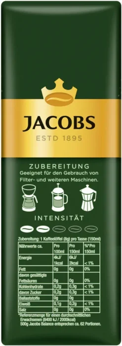 JACOBS Filterkaffee Krönung Balance 6 X 500g Pulver-Kaffee Gemahlen Röstkaffee -Haribo || Tassimo || Senseo Verkaufsgeschäft beaf445dc74f860a57477def028e588d 1