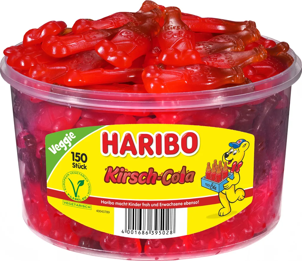 Haribo Kirsch Cola Fruchtgummiflaschen Veggie Zweifarbig 1350g 4 Haribo Kirsch Cola Fruchtgummiflaschen Veggie Zweifarbig 1350g – Bild 2