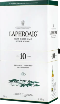 Laphroaig 10 Jahre Mit 2 Gläsern Single Malt Scotch Whisky 0,7l, Alc. 40 Vol.-% -Haribo || Tassimo || Senseo Verkaufsgeschäft c3855fe341f36915d106c21f5f7839aa
