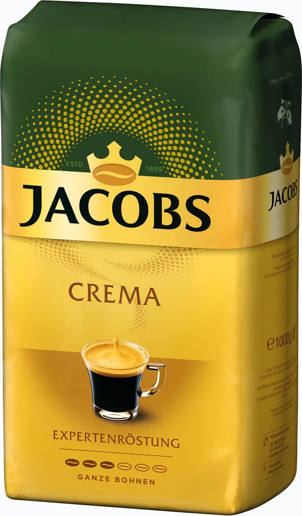 JACOBS Expertenröstung Crema Kaffee Ganze Bohne 4 X 1 Kg Kaffeebohnen 6 JACOBS Expertenröstung Crema Kaffee Ganze Bohne 4 X 1 Kg Kaffeebohnen – Bild 4