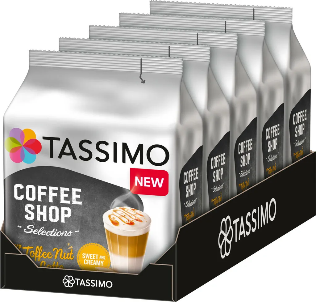 TASSIMO Coffee Shop Selections Toffee Nut Latte T Discs Kapseln 5 X 8 Getränke 3 TASSIMO Coffee Shop Selections Toffee Nut Latte T Discs Kapseln 5 X 8 Getränke