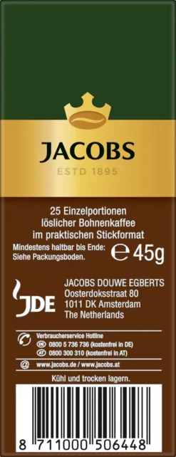 Jacobs Typ Espresso Sticks | Löslicher Kaffee | 25 Portionen -Haribo || Tassimo || Senseo Verkaufsgeschäft d0d3055304e6311a5038922c79425c6e