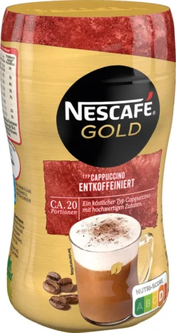 Nescafé® Nescafé Gold Typ Cappuccino Entkoffeiniert | 250g Dose -Haribo || Tassimo || Senseo Verkaufsgeschäft d2ccc744a2cf6cdc664ce66acbe9df44