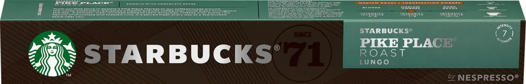 Nestlé® Starbucks Pike Place Roast Lungo By Nespresso Kaffeekapseln 53g, 10 Kapseln 3 Nestlé® Starbucks Pike Place Roast Lungo By Nespresso Kaffeekapseln 53g, 10 Kapseln
