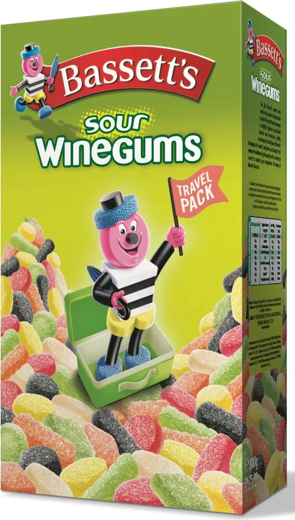 Bassett Sour Winegums 800g Box 3 Bassett Sour Winegums 800g Box