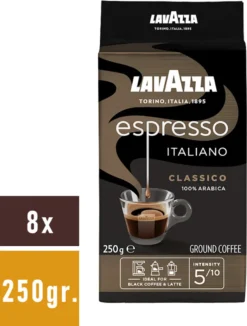 Lavazza Espresso Italiano Classico 8x250 G (gemahlener Kaffee) -Haribo || Tassimo || Senseo Verkaufsgeschäft d5c74a54f873aadd021fe5bc35874b66