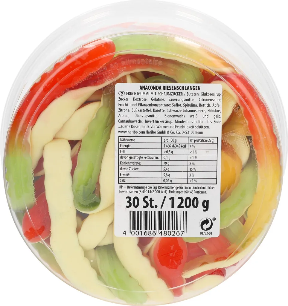 Haribo Fruchtgummi Mit Schaumzucker Anaconda Riesenschlangen 30 Stück 11 Haribo Fruchtgummi Mit Schaumzucker Anaconda Riesenschlangen 30 Stück – Bild 9