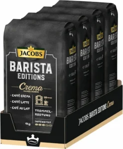JACOBS Kaffeebohnen Barista Editions Crema Ganze Bohne 4x1 Kg + 2 Alu Dosen Im Barista Design -Haribo || Tassimo || Senseo Verkaufsgeschäft e354fb1afad0c4ce22f628c6311ff658