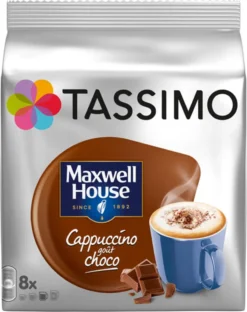 Tassimo® Maxwell House Cappuccino Goût Choco, 8 MAXI-Kapseln, =8 Getränke