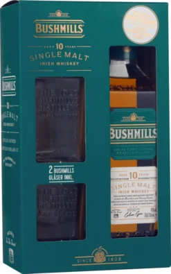 Bushmills Single Malt Irish Whiskey 40% 0,7L + GP Inkl. 2 Gläser