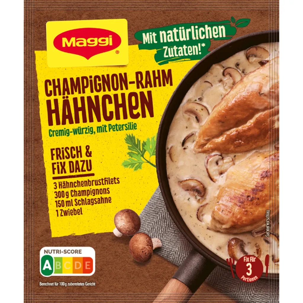 Maggi Fix Für Champignon Rahm Hähnchen Würzig Mit Petersilie 36g 3 Maggi Fix Für Champignon Rahm Hähnchen Würzig Mit Petersilie 36g
