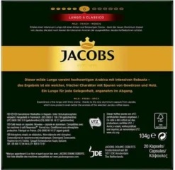 JACOBSLungo 6 Classico 200 Nespresso®* Kompatible Kaffeekapseln -Haribo || Tassimo || Senseo Verkaufsgeschäft fd06f5c5bb3a92d0a03f322698d41a5b