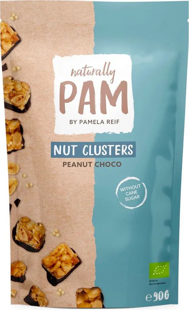 Naturally Pam By Pamela Reif | Nut Cluster | Nuss Snack | 1 X 90g | Peanut Choco 3 Naturally Pam By Pamela Reif | Nut Cluster | Nuss Snack | 1 X 90g | Peanut Choco