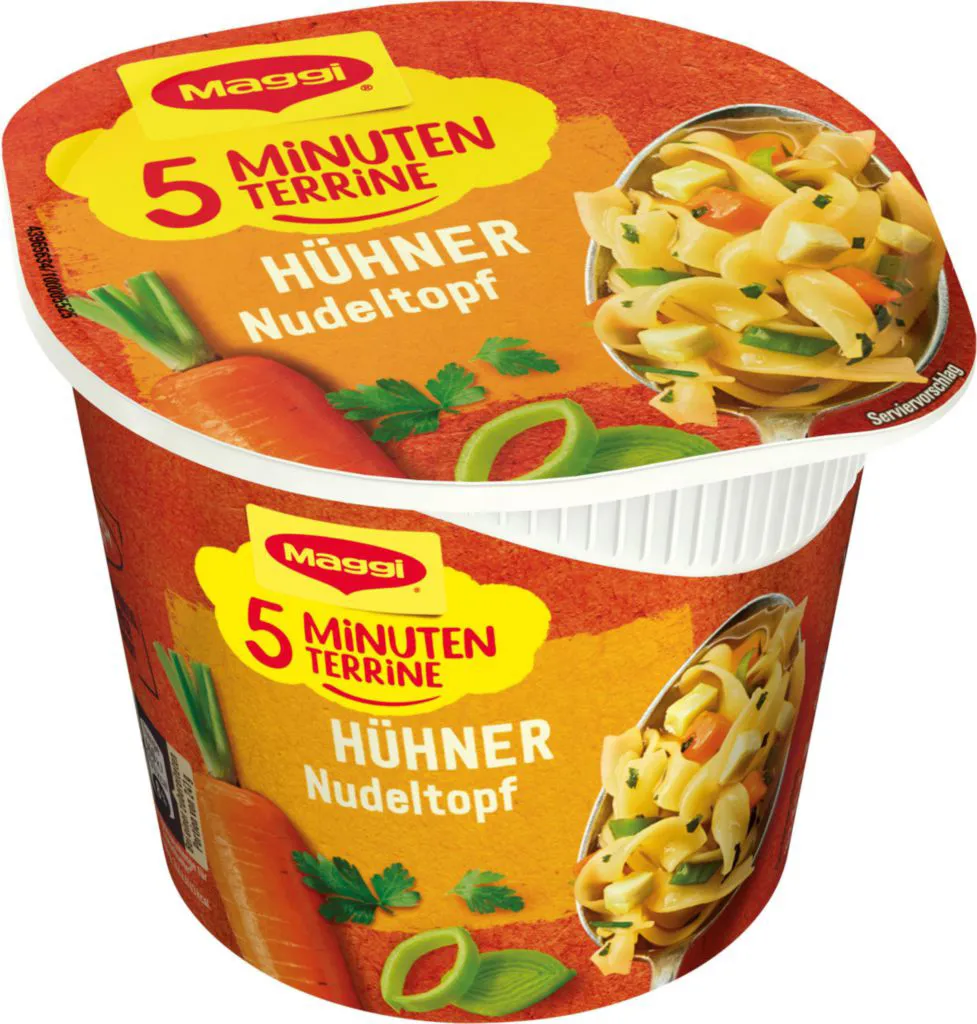 Maggi 5 Minuten Terrine Hühner Nudeltopf Würziger Geschmack 41g 3 Maggi 5 Minuten Terrine Hühner Nudeltopf Würziger Geschmack 41g